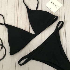 Zaful Black Bikini + Cover Up